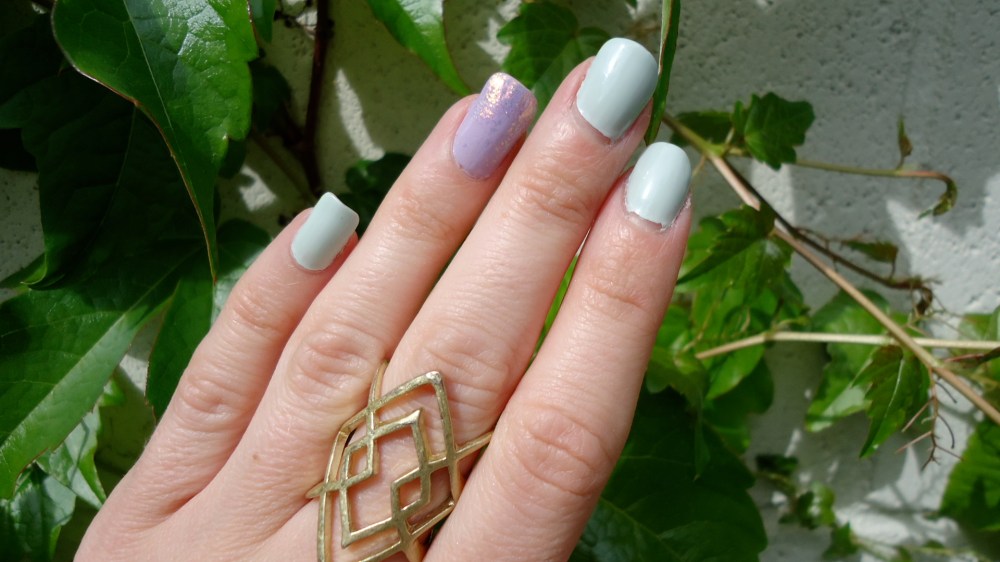 Pastel Pallet Mani and Cross Your Fingers Ring