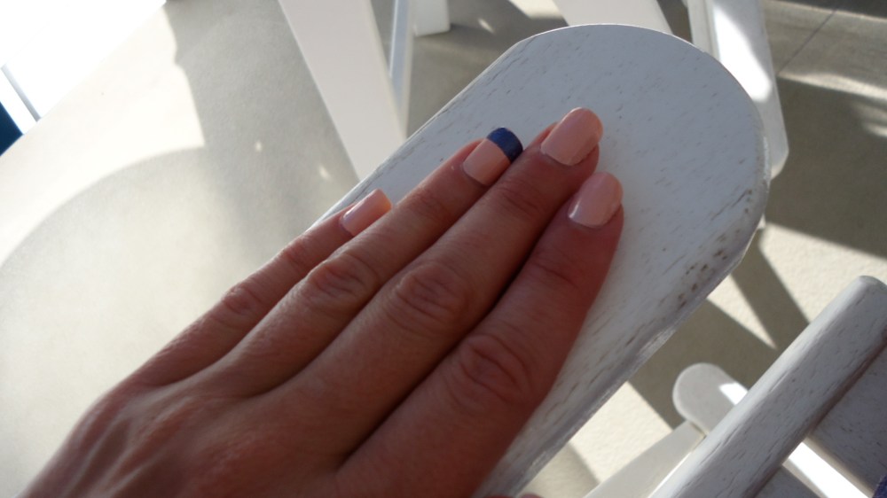 Peach and Blue Color Blocking