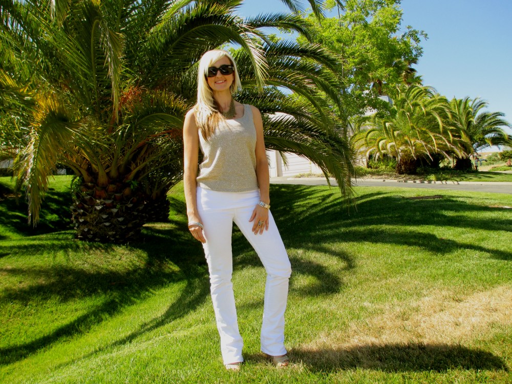 White and Gold Total Look with mark.