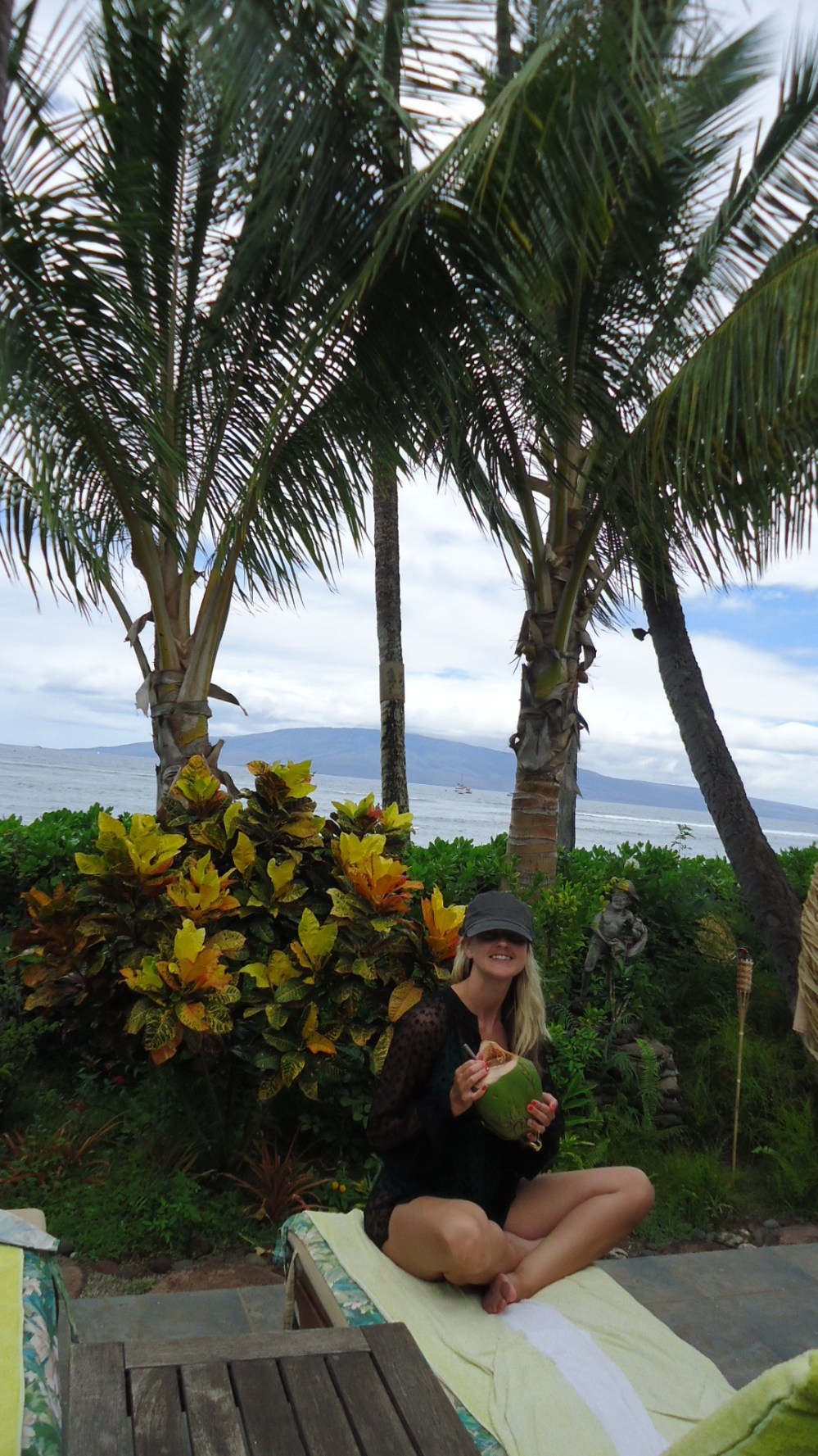Enjoying a Coconut Treat in Maui