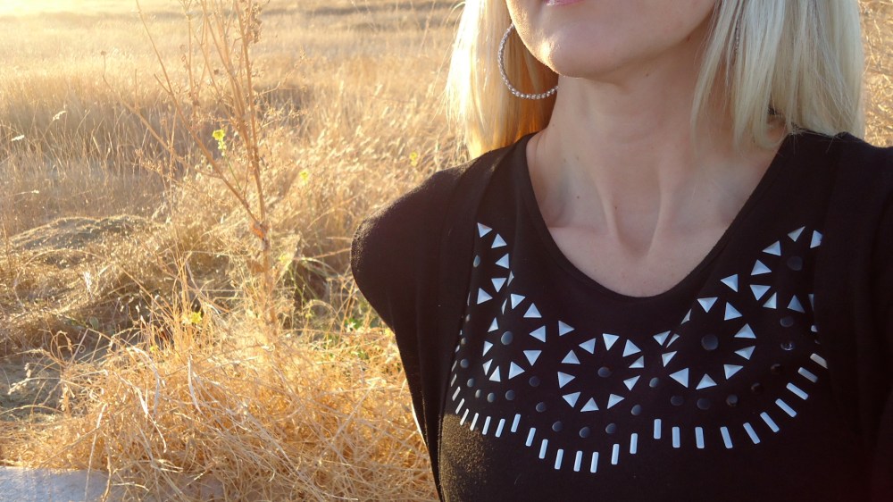 Detailing on the mark. Exotic Edge Dress
