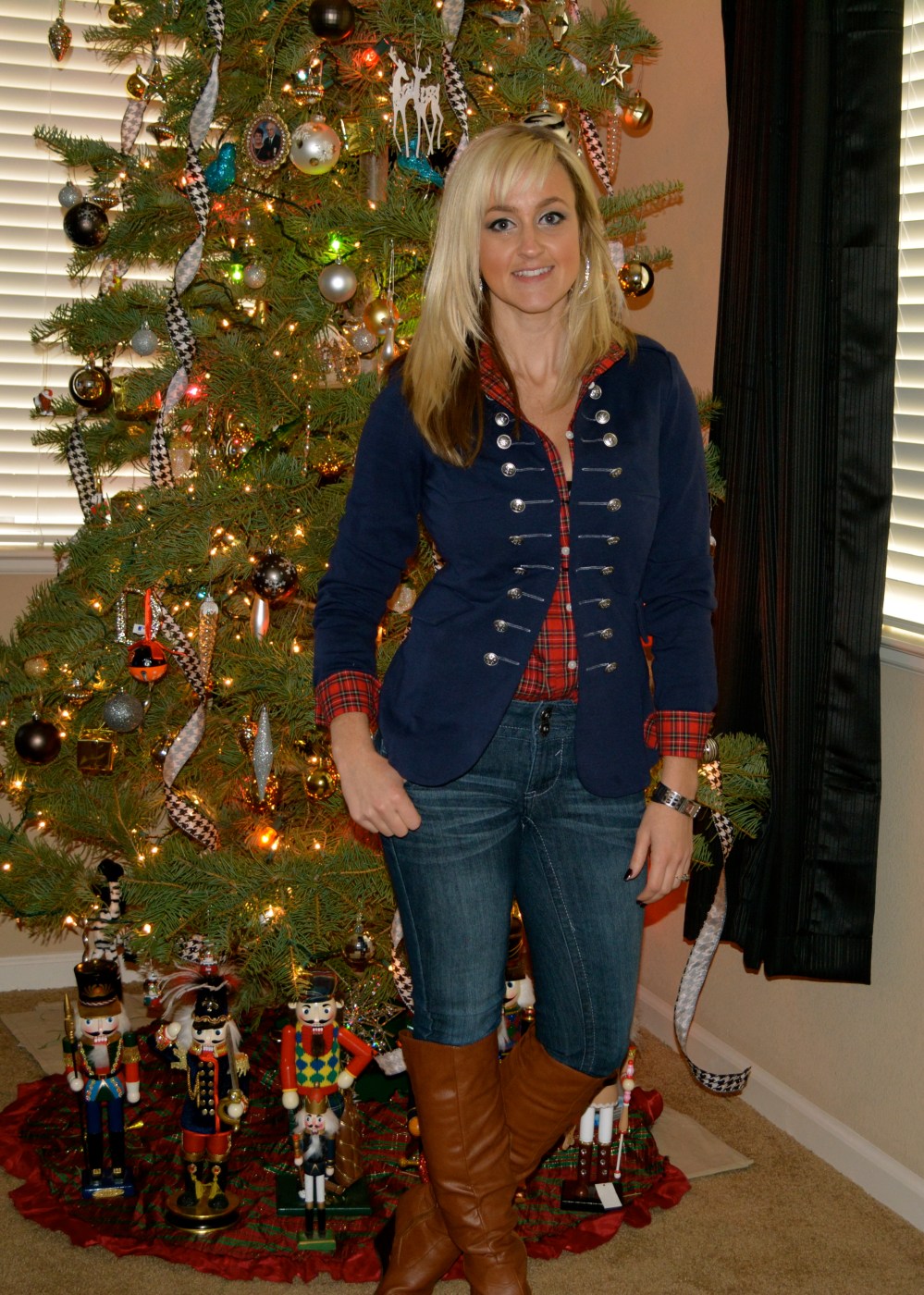 Christmas Plaid with mark. Hight Ranking Style Jacket