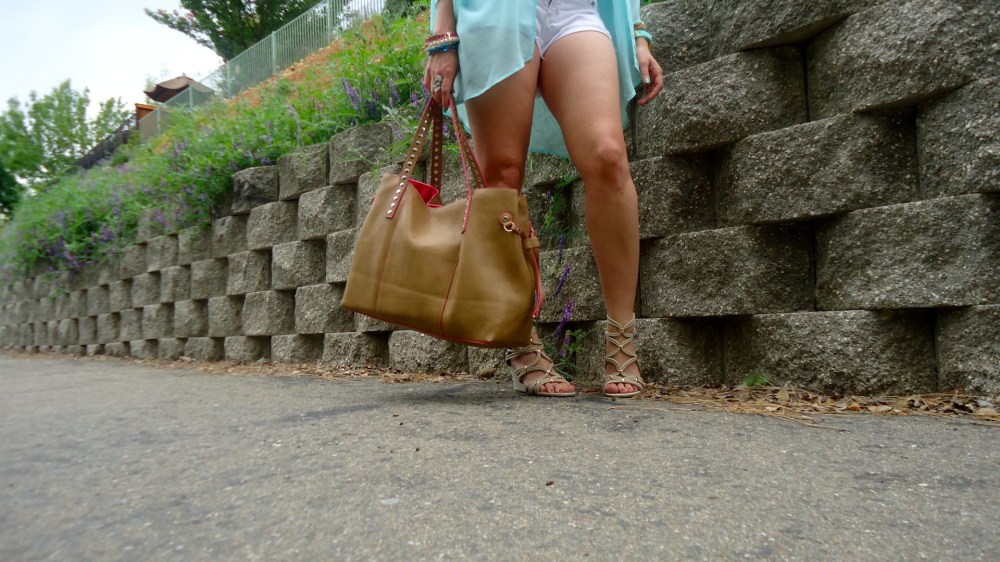 mark. Strappy Pretty Demi Wedges and Get Packing Tote