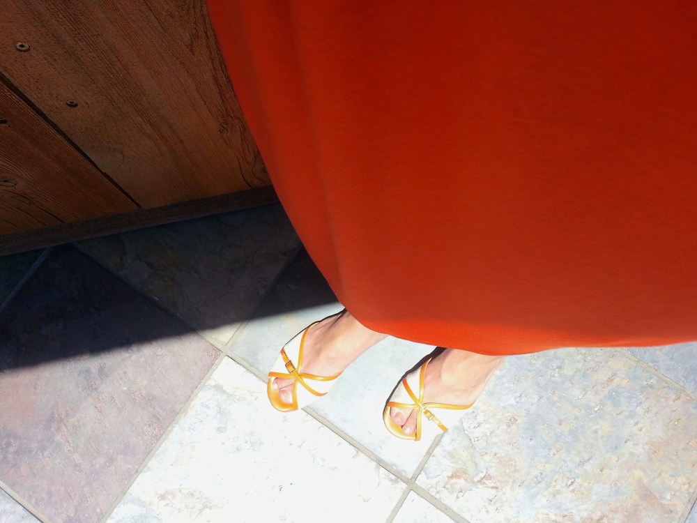 Brooks Brothers Orange and Linen Flats