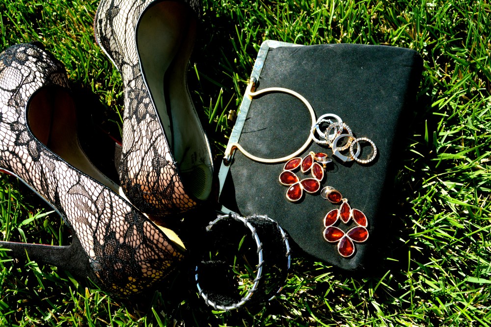 Lacey Accents and Avon Scarlet Chandelier Earrings