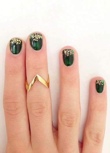 Green and Gold Mani