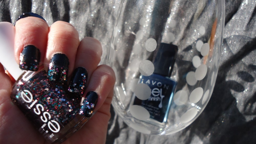 Essie Jubilant Jubilee and Avon 3 in 1 Gel Mani in Inked Up