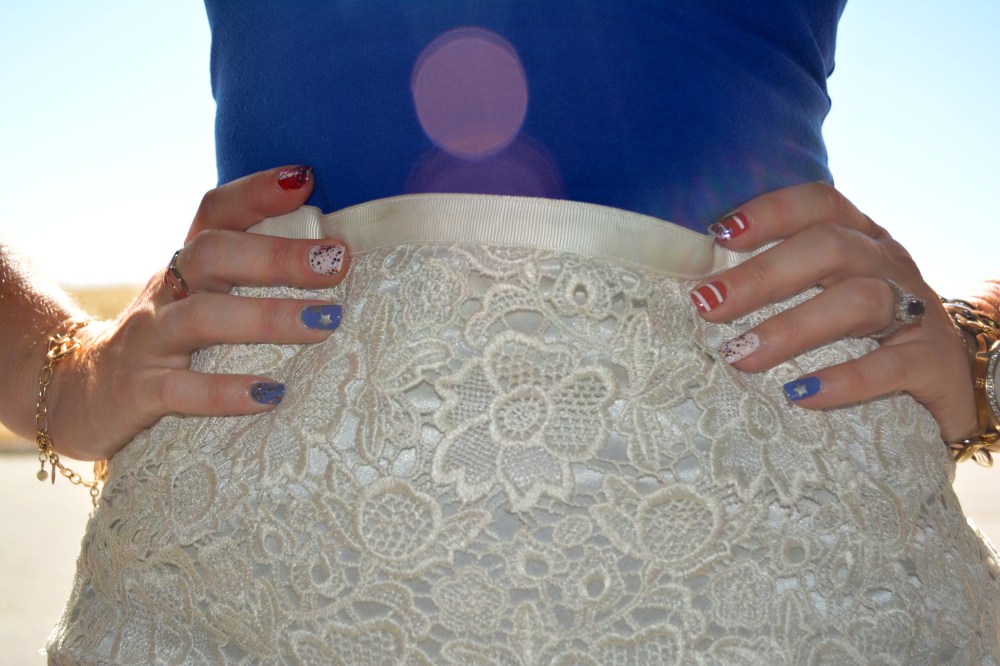 Nautical Inspired Mani for the 4th!