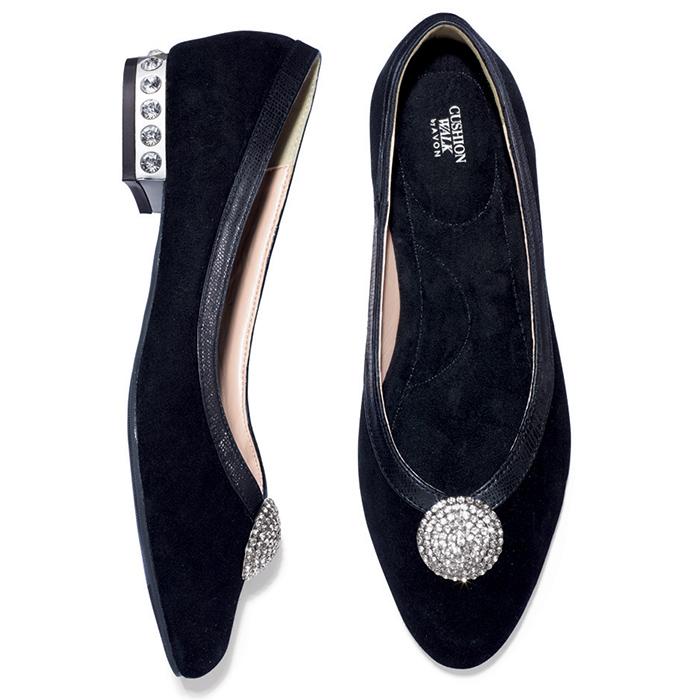 Avon Genuine Suede Jeweled Flat