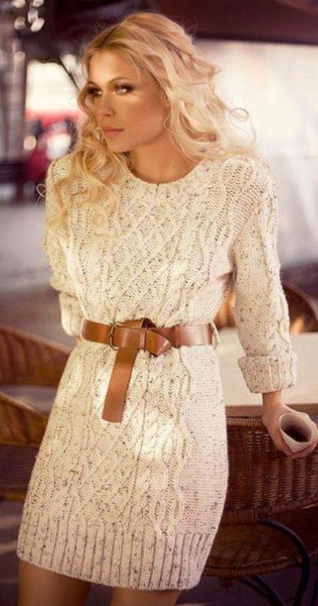 Sweater dress, smokey eye and flats!