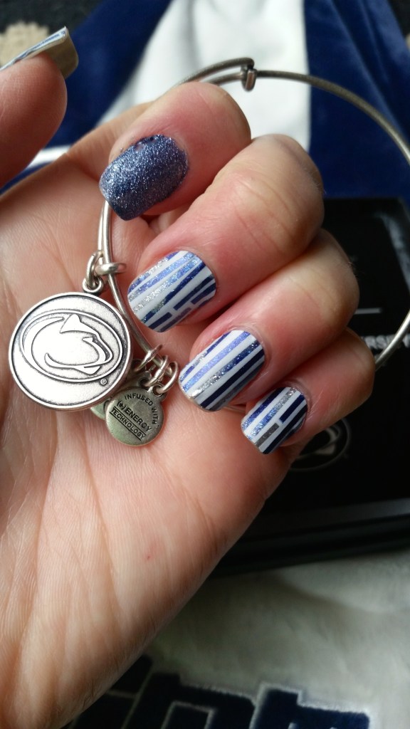 Blue and White Nails for Penn State!