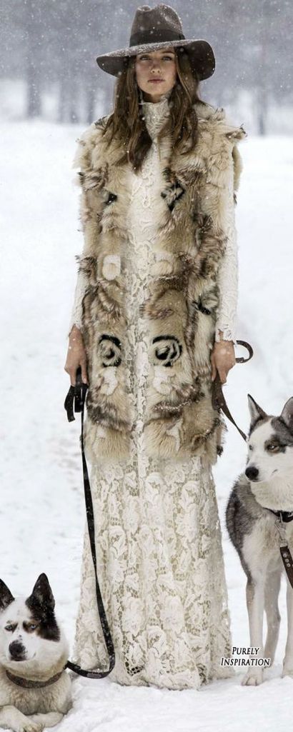 Fur and Lace via Ralph Lauren
