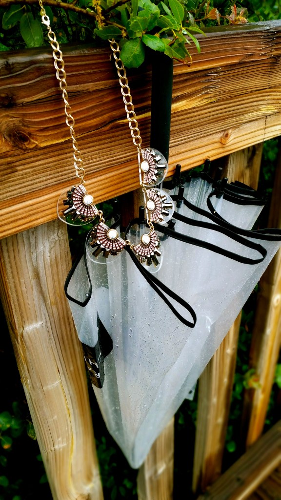 Kate Spade Umbrella and mark. Clear Choice Necklace