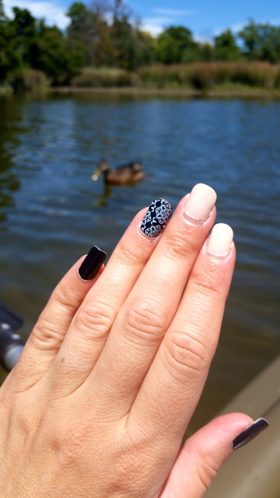 Avon Gel Finish in Inked Up and Creme Brule  with Jamberry Grenada