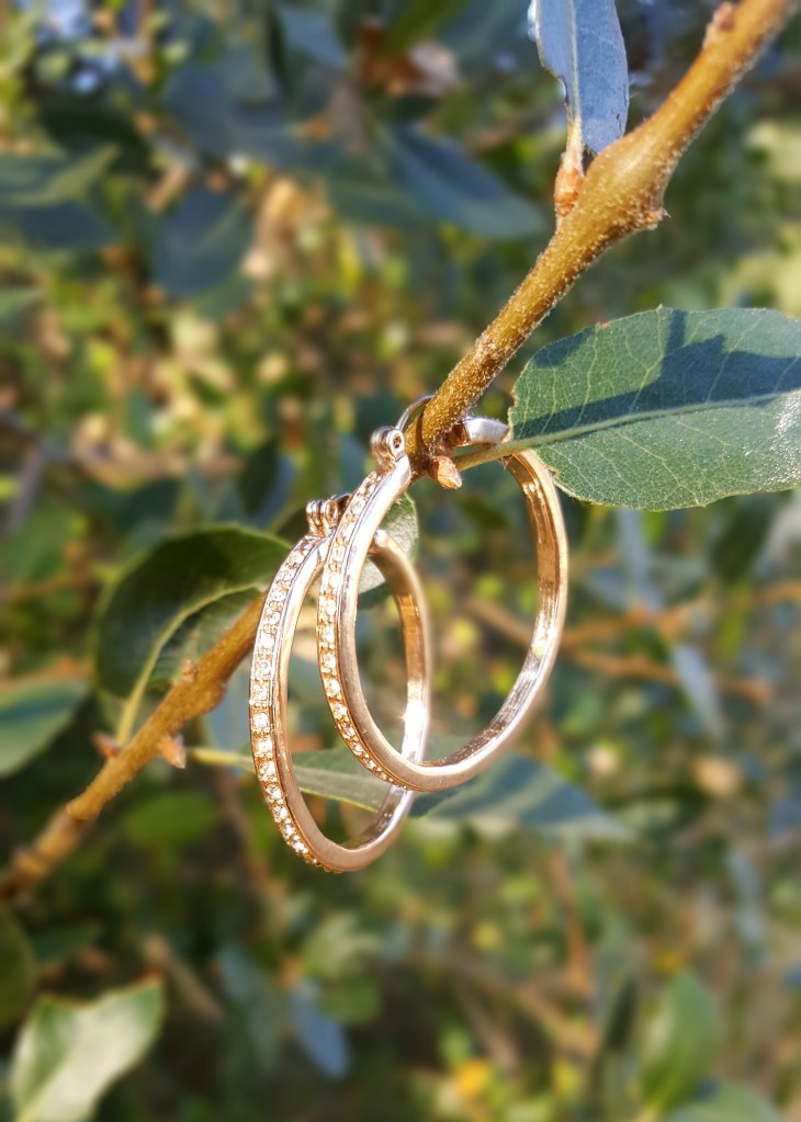 Glitzy Hoop Earrings in Rosegold
