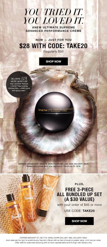 Use Promo Code TAKE2 at http://www.youravon.com/aliciahessinger