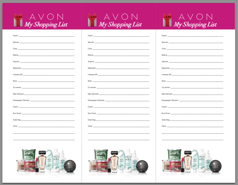 Holiday Shopping List Printable