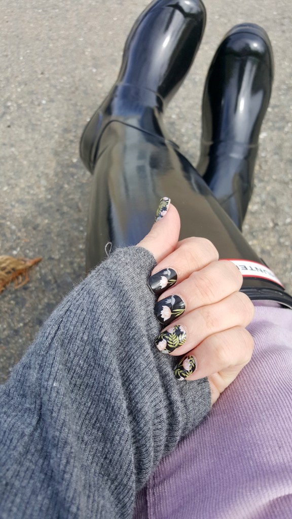 Spring Nails and Hunter Rain Boots