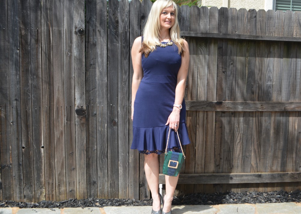 Avon Ponte Lace Peekaboo Dress