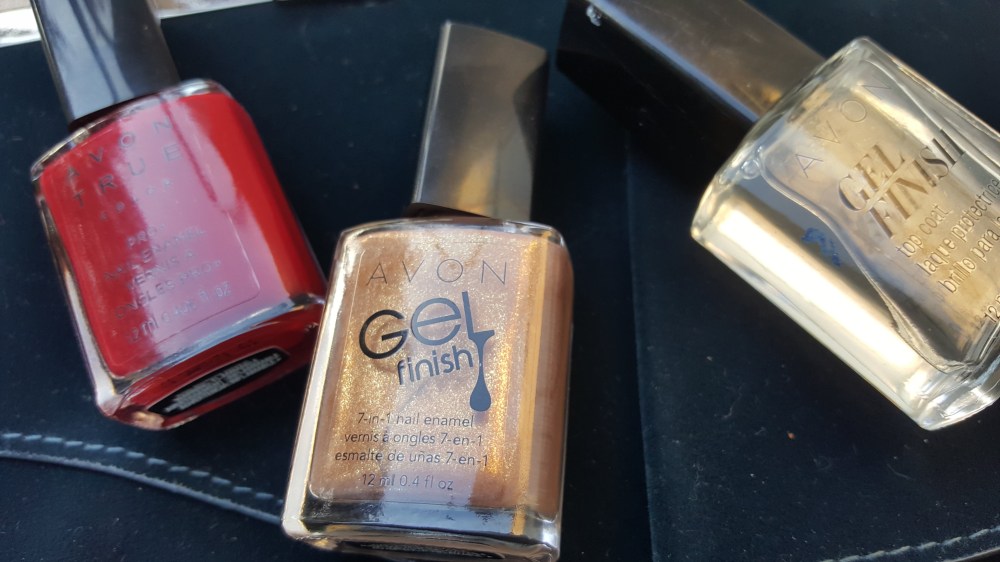 Avon True Color Pro Nail Enamel in Royal Red and Gel Finish in Glimmer