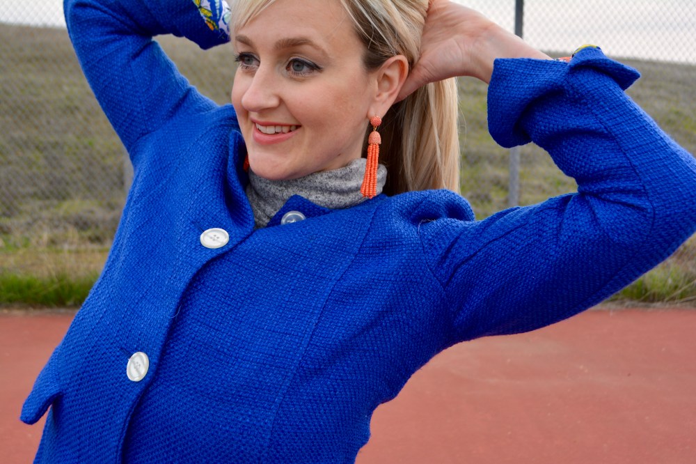 Wearing The Avon Southern Belle Coat and Earrings